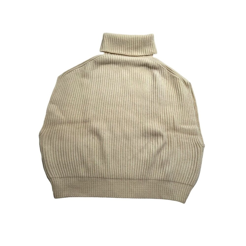 Blossom Ribbed Knit Sweater Vest in Cream
